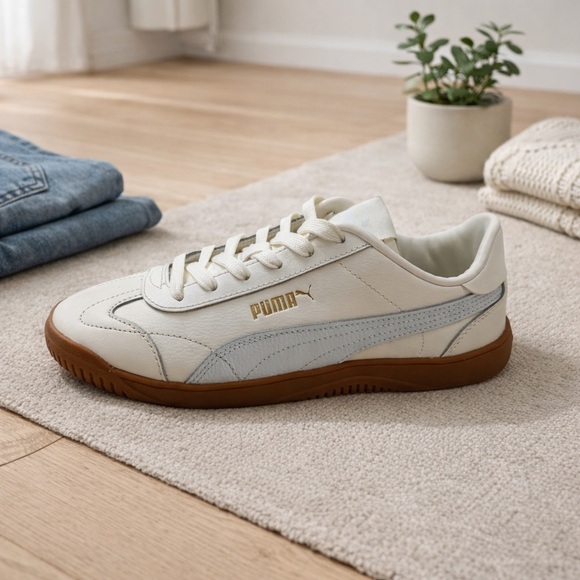 PUMA Shoes - PUMA Club 5v5 Lux White Powder Blue Sneakers Womens 8.5